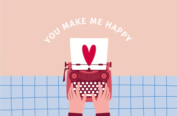 Flexibles Geschenk Valentinstag (Happy)